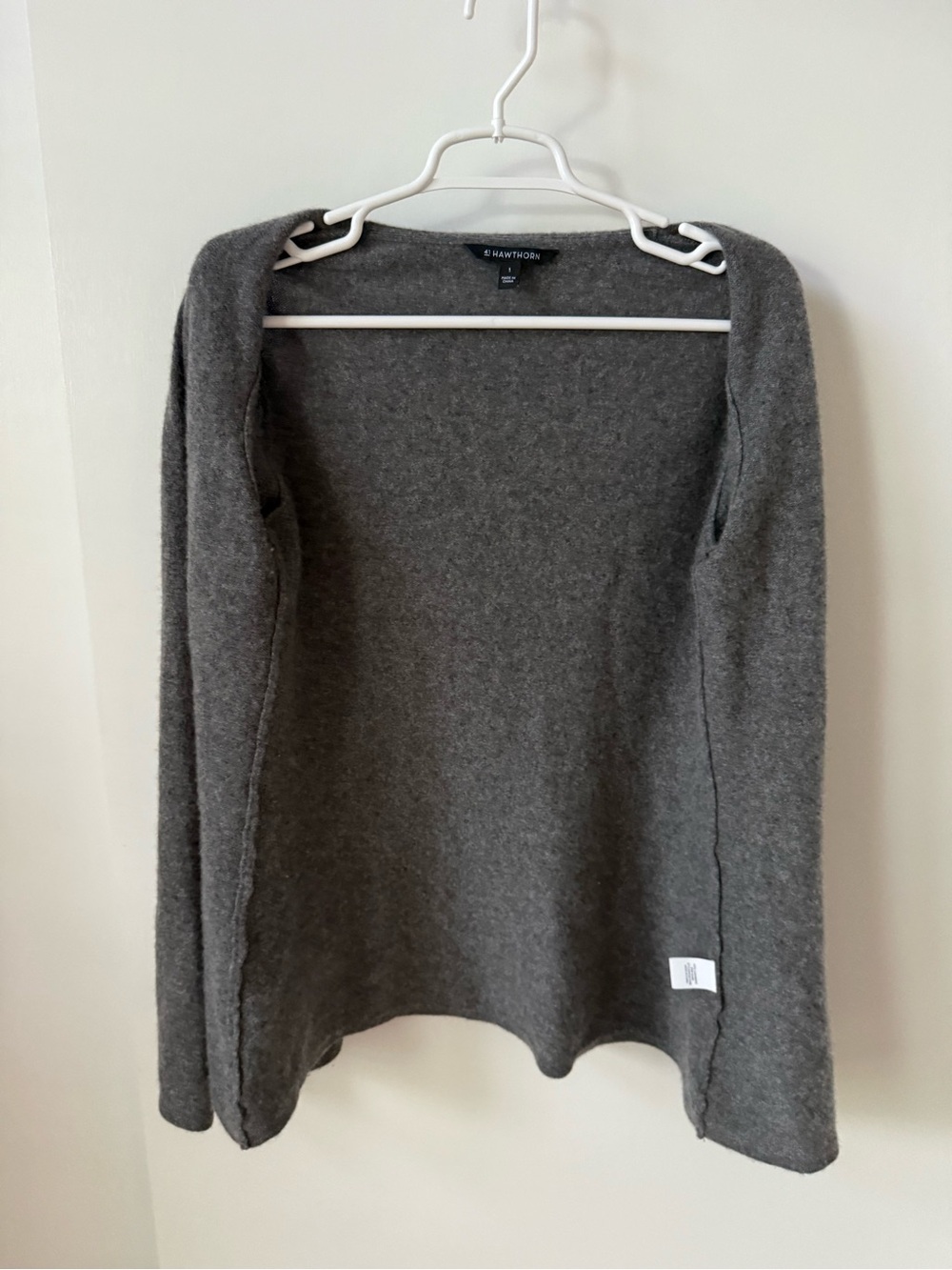 100% Cashmere 41 Hawthorn Gray Open Front Cardigan - Picture 5 of 12